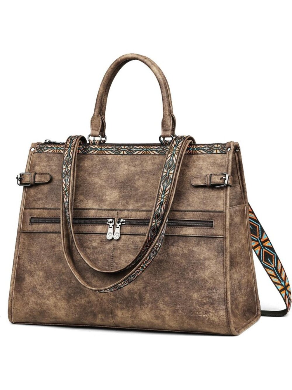 Stylish PU Leather Laptop Bag for Women, Fits 15.6" Laptops, Chic & Functional